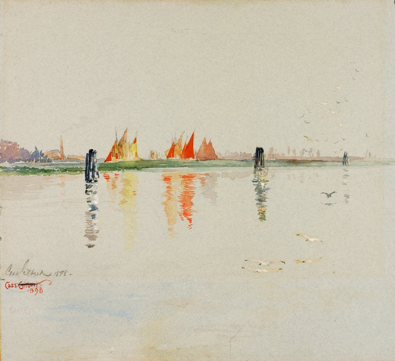 潟湖，威尼斯，1898年。 作者 卡斯吉尔伯特