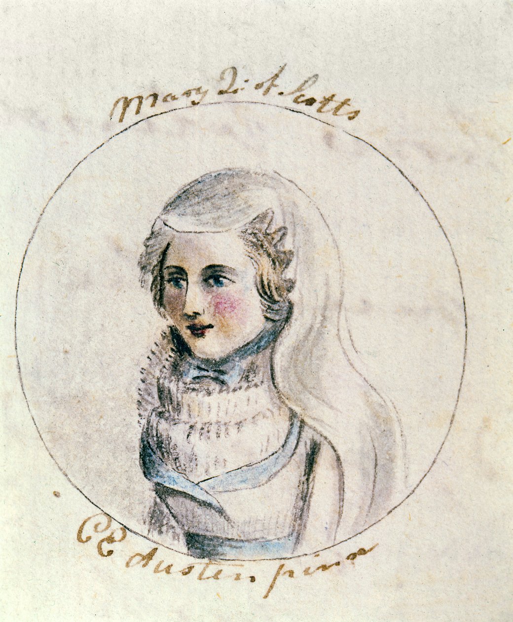 苏格兰玛丽女王，1790年（笔墨水和纸张上的wc） 作者 卡桑德拉·奥斯丁