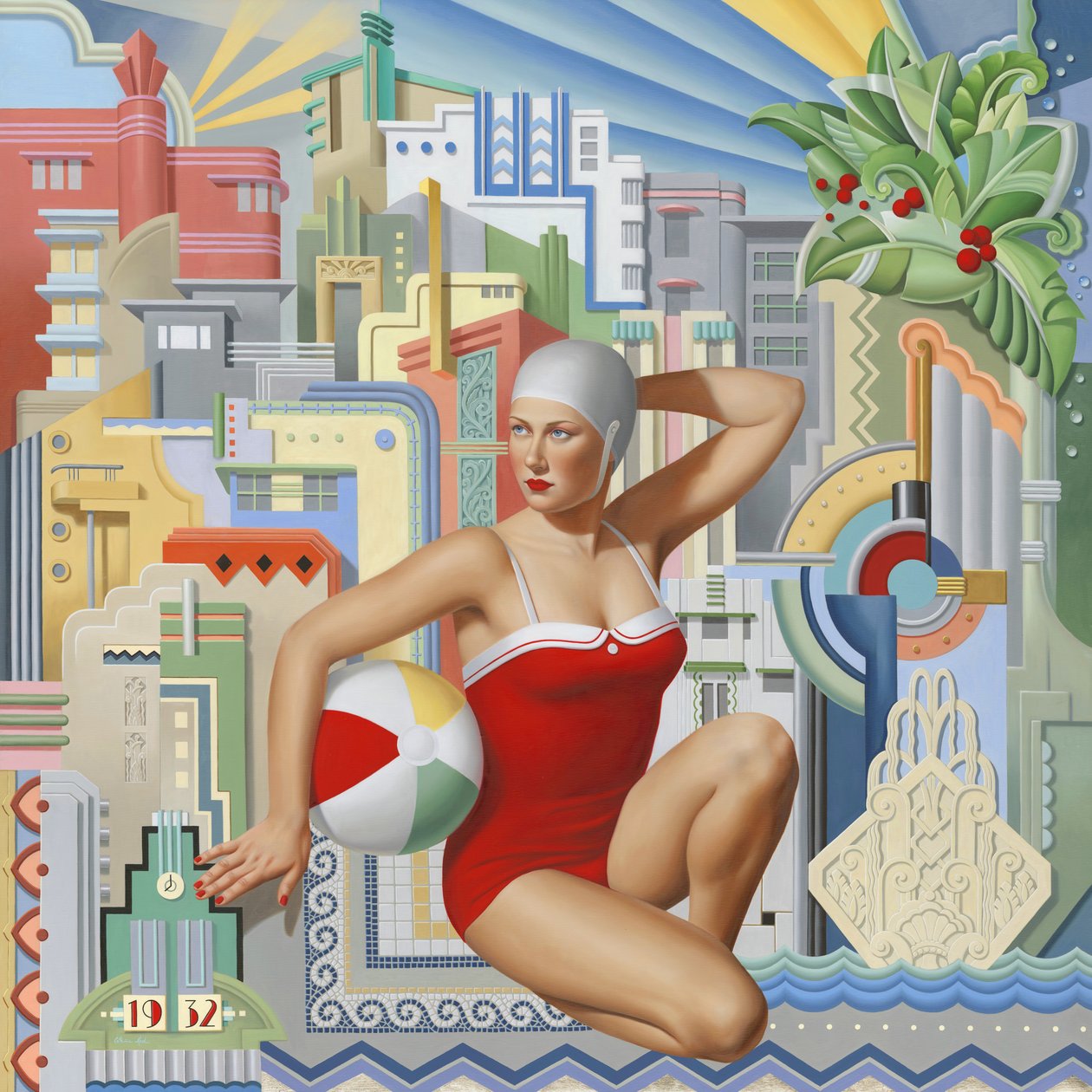 Halcyon 1932、2024（亚麻布油画） 作者 凯瑟琳·亚伯