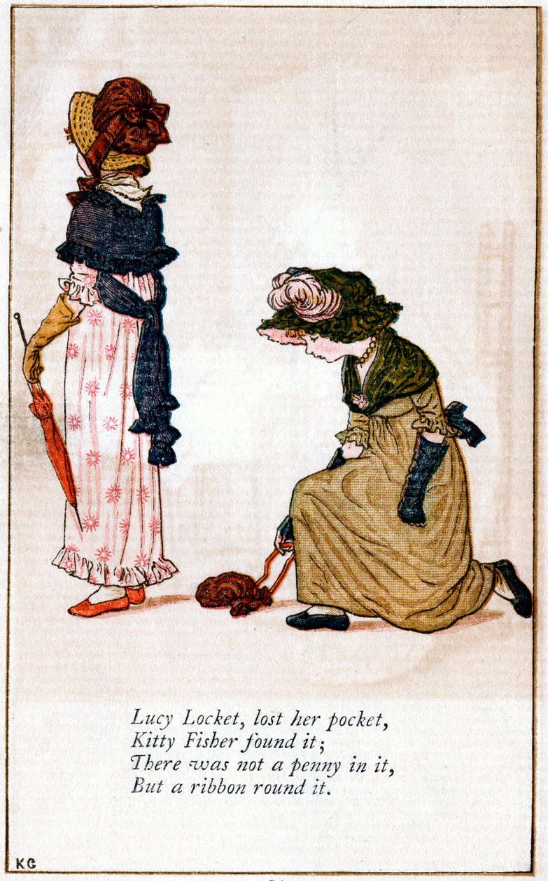 Lucy Locket, lost her purse》的插图，Kate Greenaway 1846-1901 作者 凯瑟琳·格林威