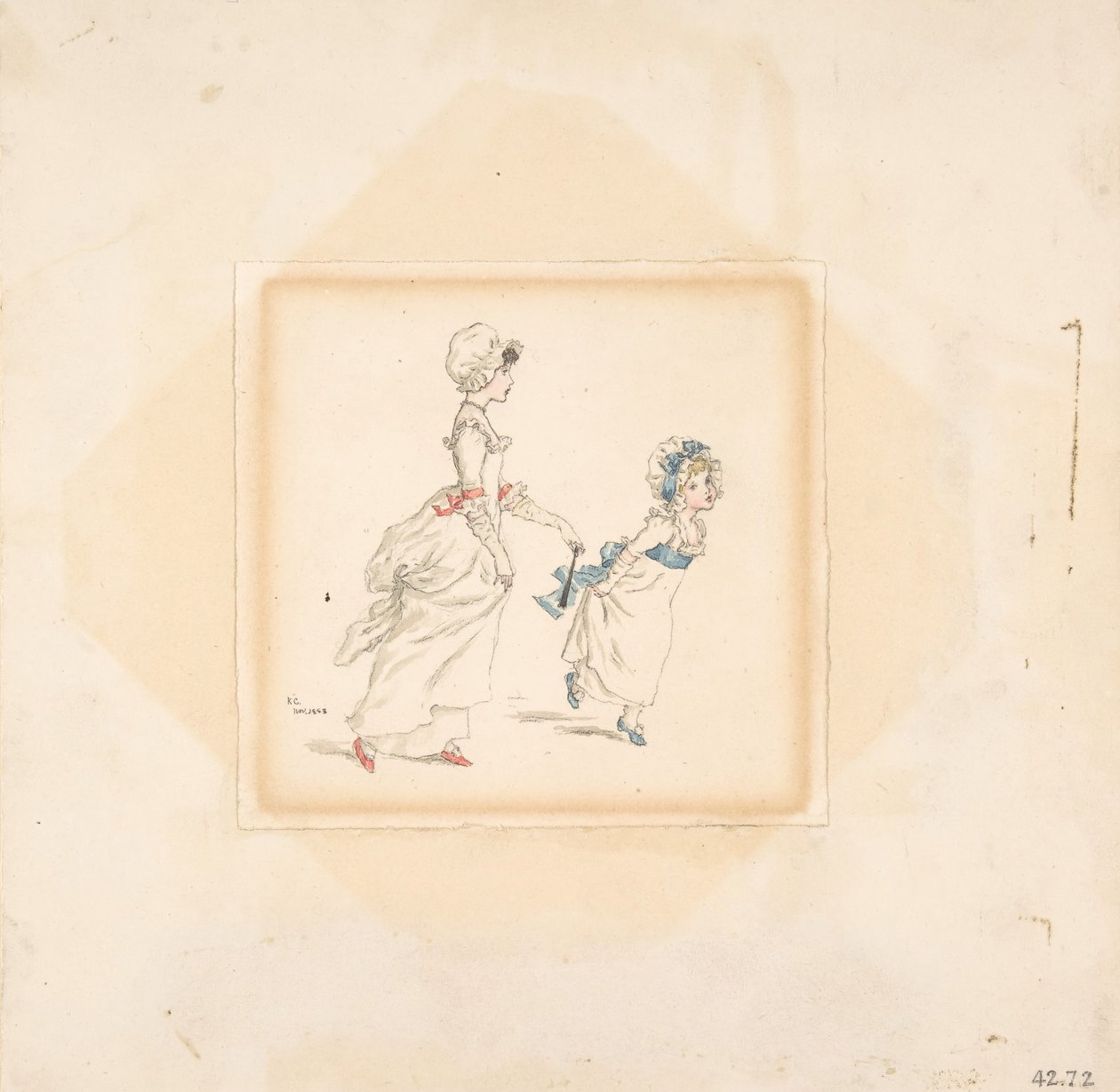 妇女和儿童》，1883年。 作者 凯瑟琳·格林威