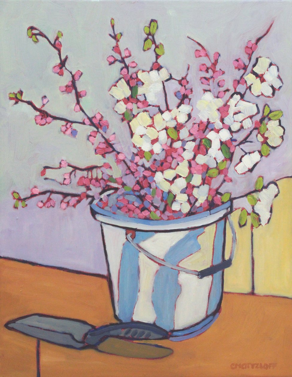 春之桶》，2023 年（布面油画） 作者 凯瑟琳·J·马茨洛夫