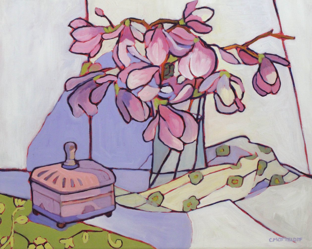 木兰盒子》，2023 年（布面油画） 作者 凯瑟琳·J·马茨洛夫