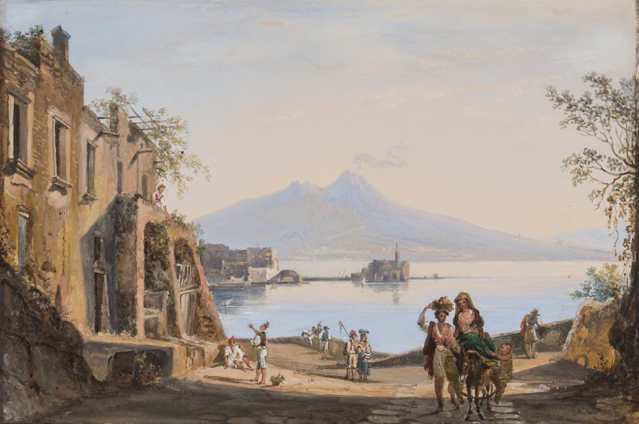 从Mergellina，1845年的维苏威火山的看法 作者 凯瑟琳·路易莎·马来
