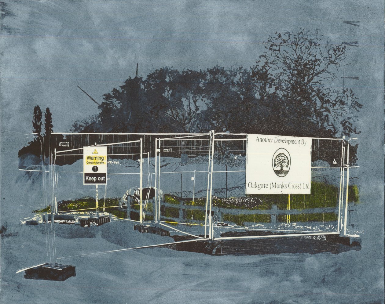 对景观的影响，2014 年（线刻版画和蚀刻版画） 作者 凯瑟琳·萨克利夫·富勒