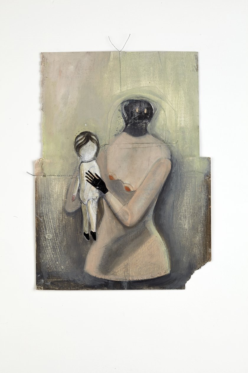 之间，2014 年（纸质拼贴画、棉线、油彩和亮光颜料） 作者 凯西·皮尔金顿