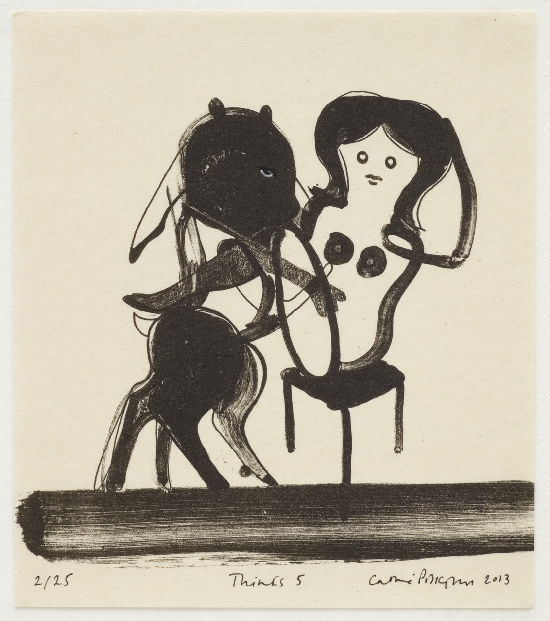 思考 5》，2013 年（石版画，手工着色） 作者 凯西·皮尔金顿