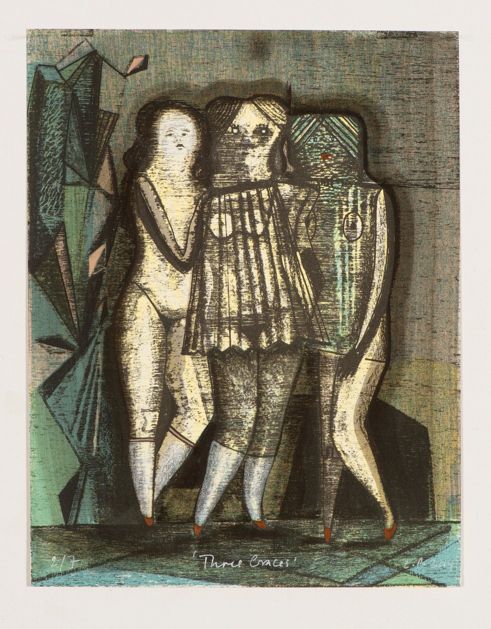 三圣母》，2014 年（木刻版画，手工着色） 作者 凯西·皮尔金顿