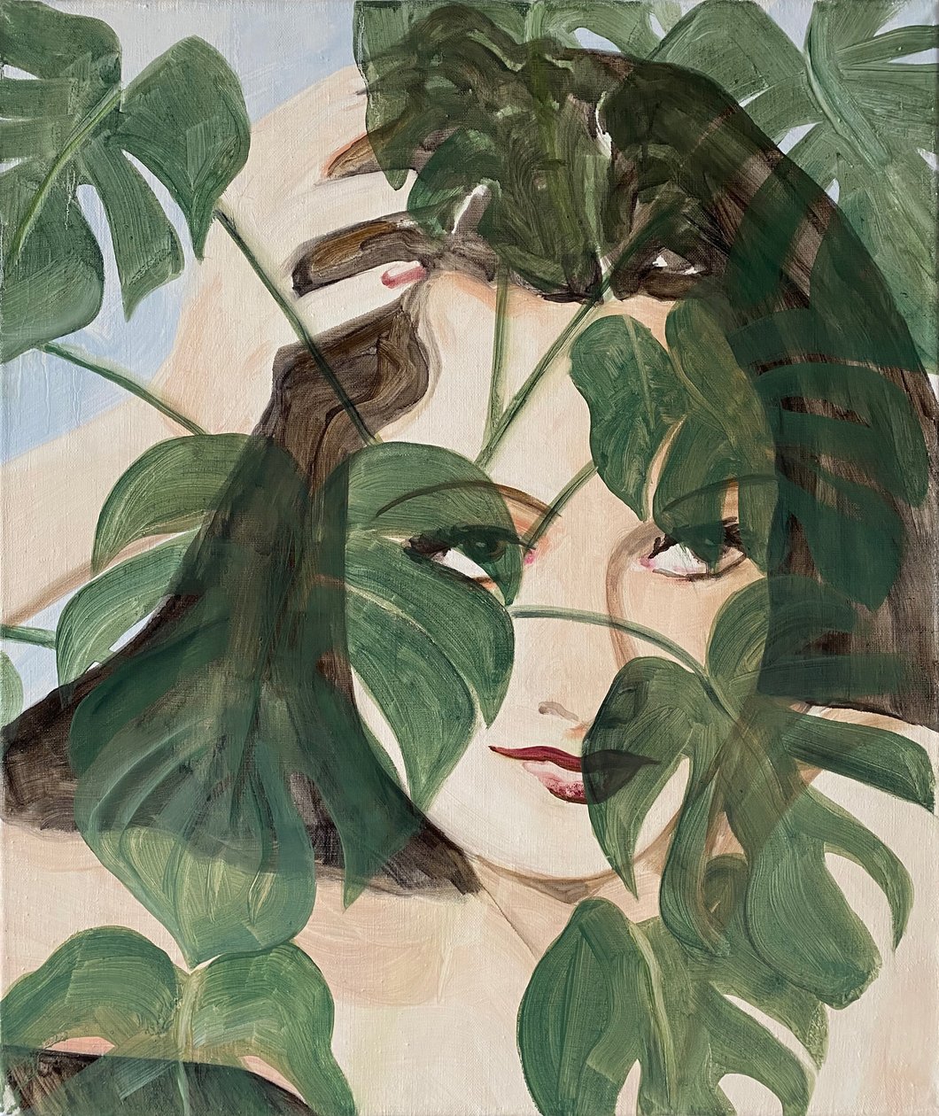 伪装》，2022 年（亚麻布油画） 作者 凯茜·洛马克斯