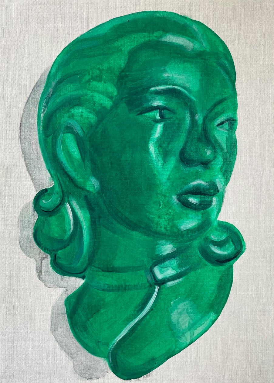 隐藏，2021 年（纸面油画） 作者 凯茜·洛马克斯