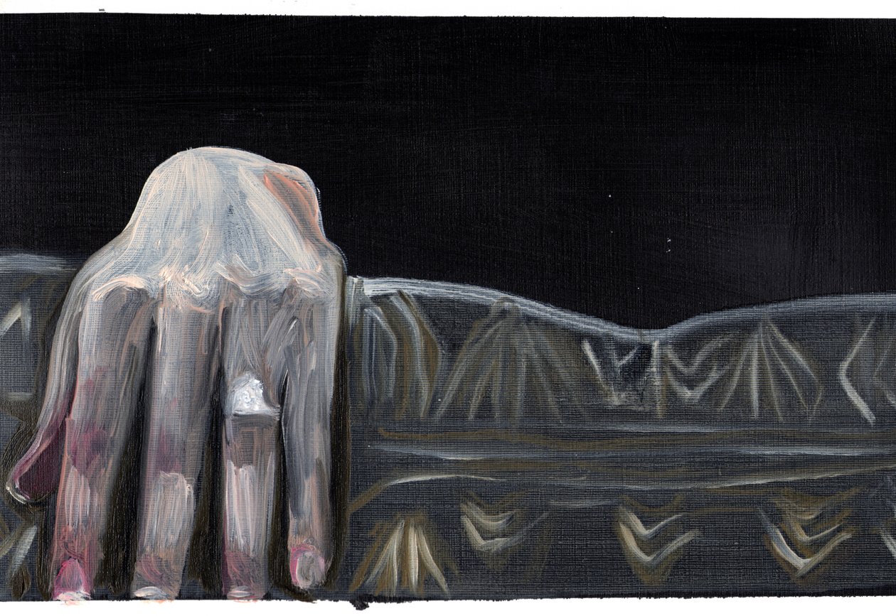 电影日记 #48（18.05.13 他看不清是谁），2015（纸面油画） 作者 凯茜·洛马克斯