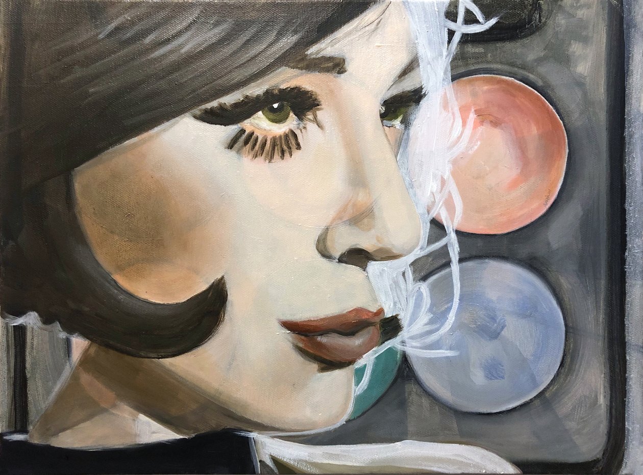 阴影调色板，2021 年（亚麻布油画） 作者 凯茜·洛马克斯