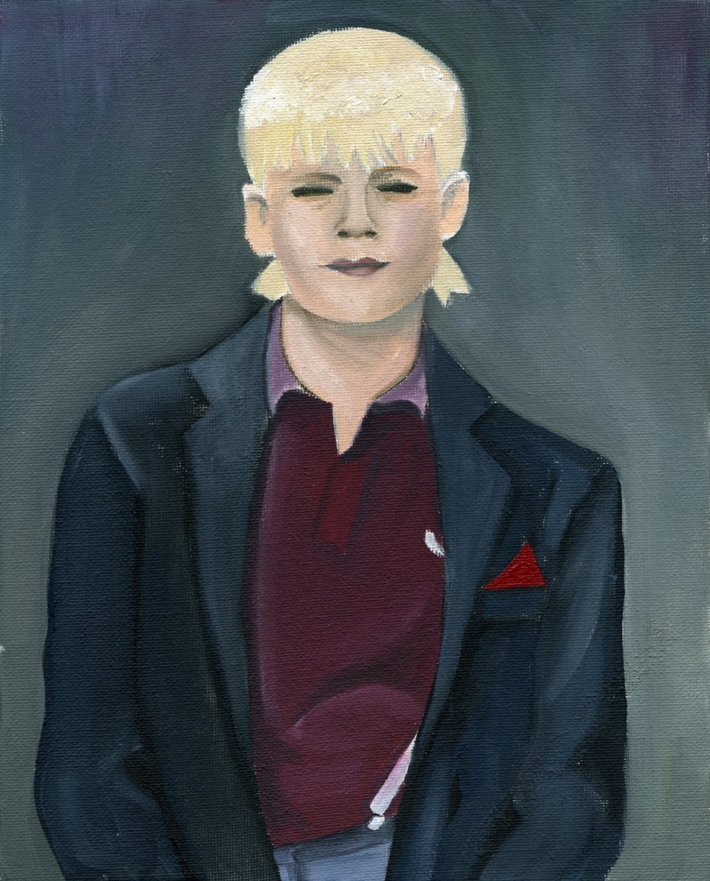 光头女孩》，2005 年（布面油画板） 作者 凯茜·洛马克斯