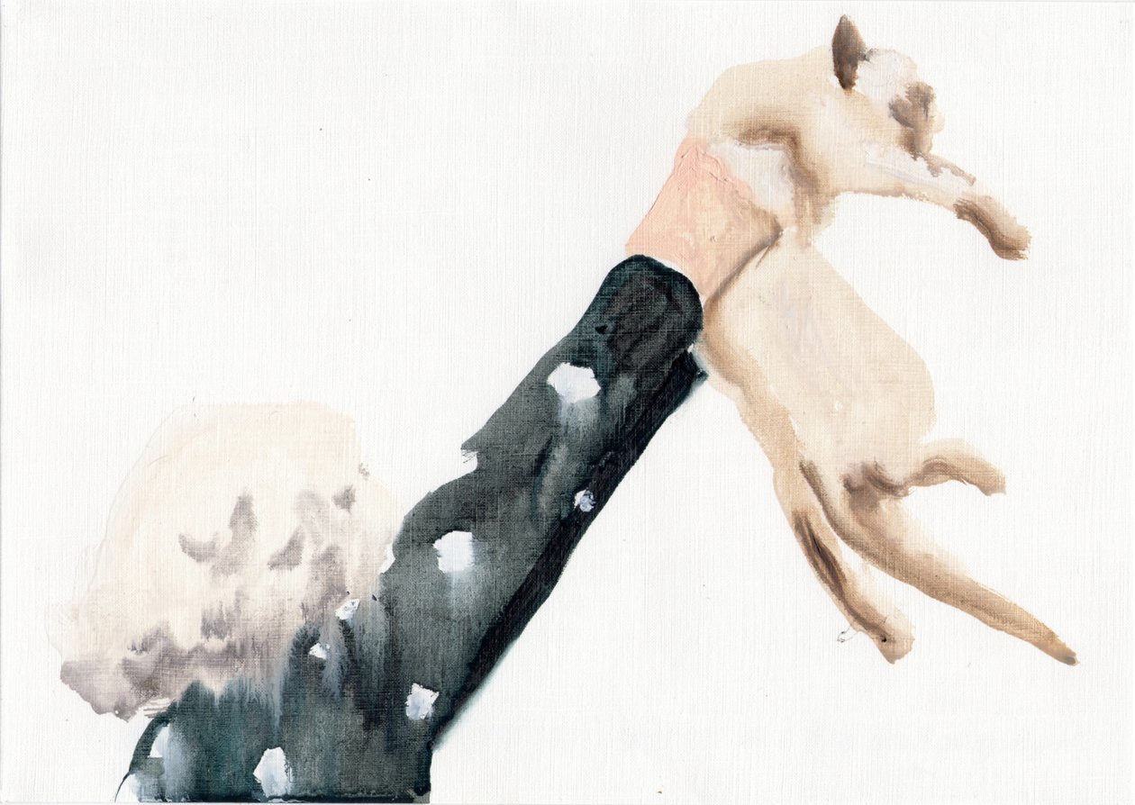 他们把小猫带回去了......，2016（纸上油画） 作者 凯茜·洛马克斯