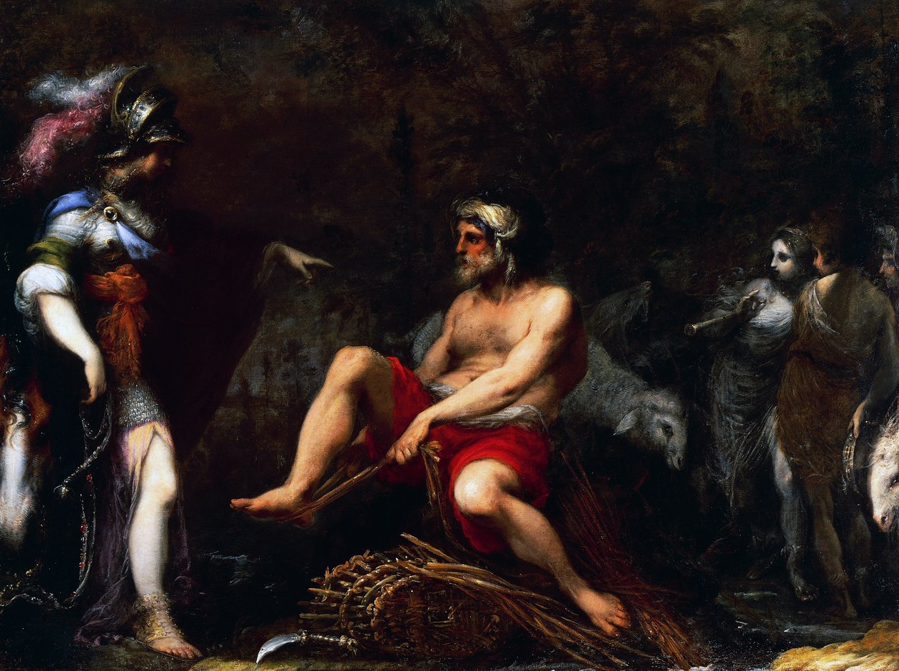 牧羊人中的Erminia，由Francisco Montelatici（又名Cecco Bravo，1601-1661）创作，布面油画。 作者 切科布拉沃