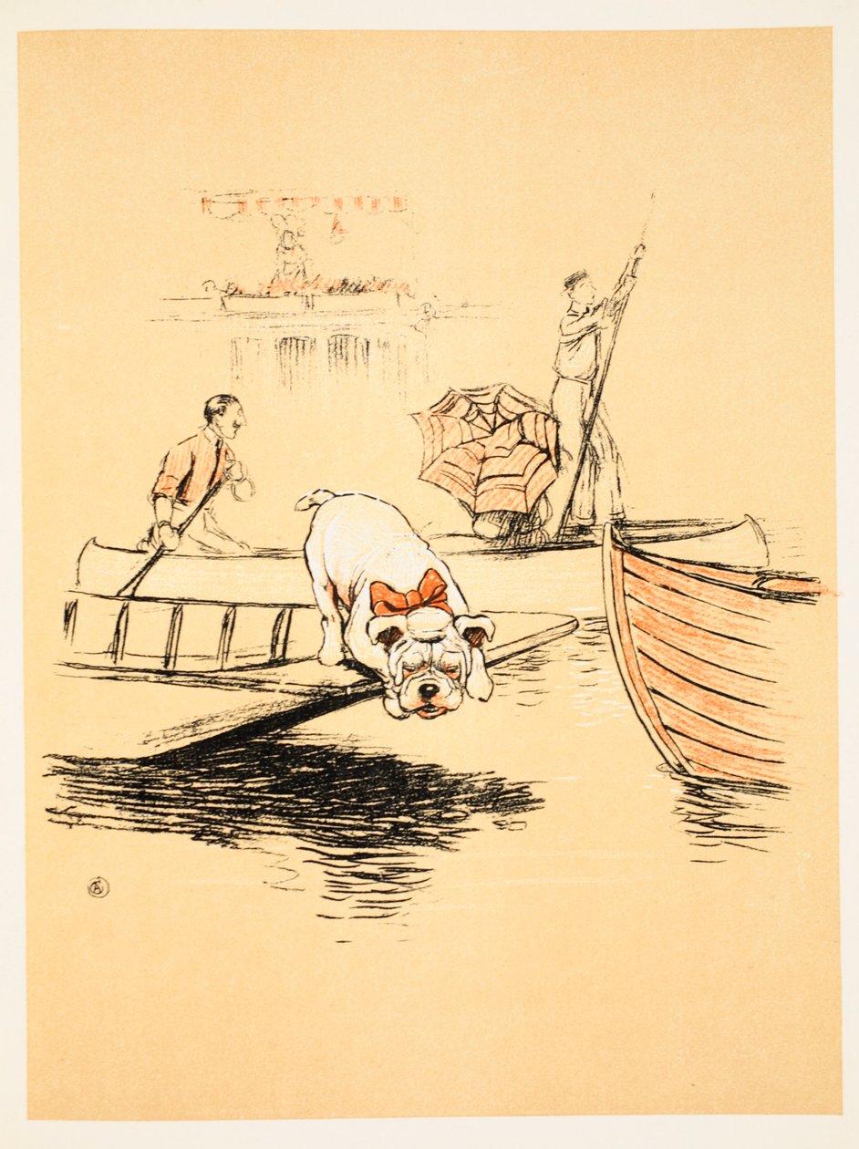Henley Regatta&39;，Cecil Aldon（1870-1935）。来自&39;一个同性恋的狗，一个愚蠢的年的故事&39;，出版威廉海因曼，1905年。第一版，插图，粉笔和蜡笔在纸上 作者 塞西尔·查尔斯·温莎·奥尔丁