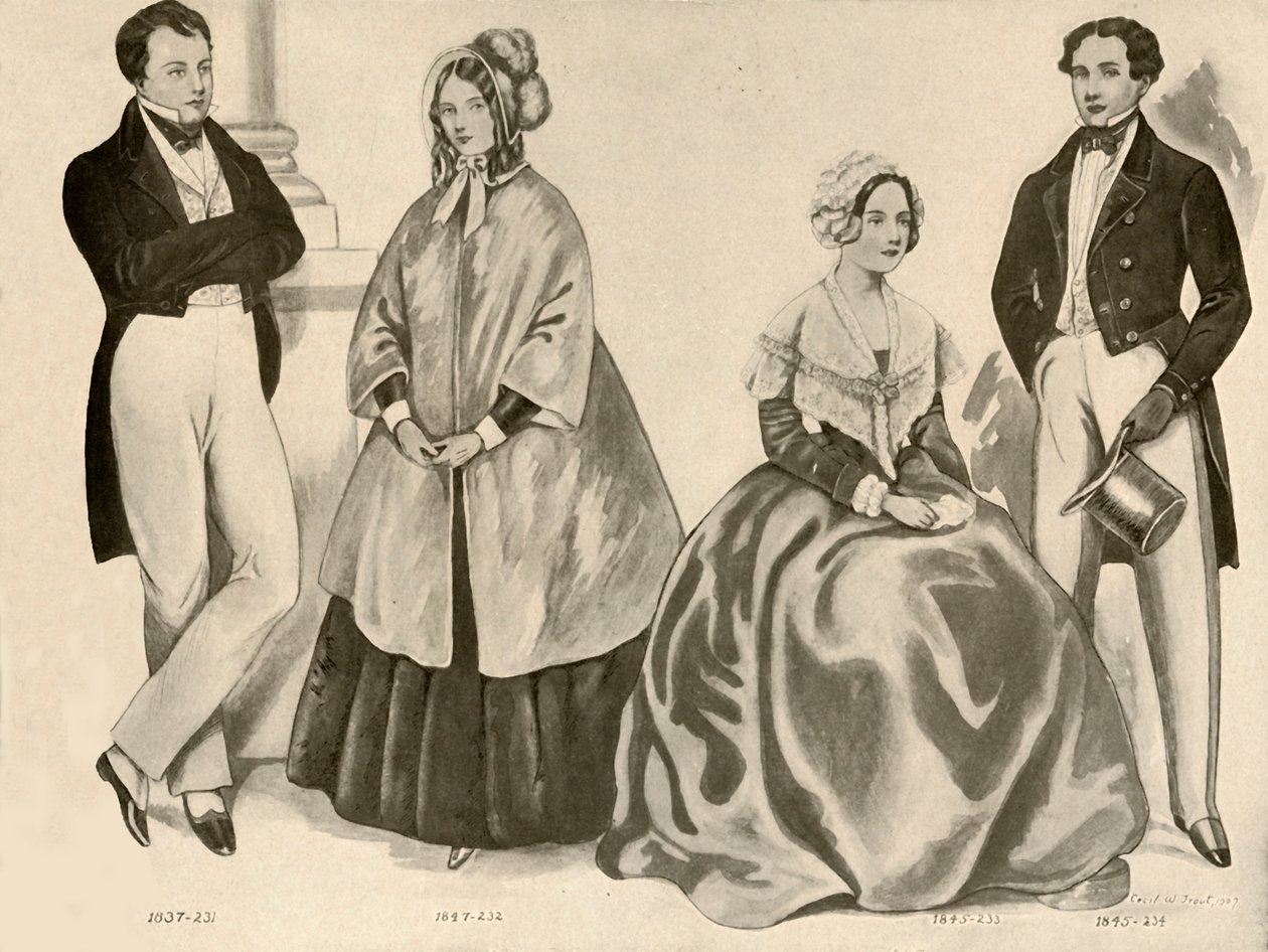 1836-1847、1907、1937年的服装。 作者 塞西尔·W·特劳特