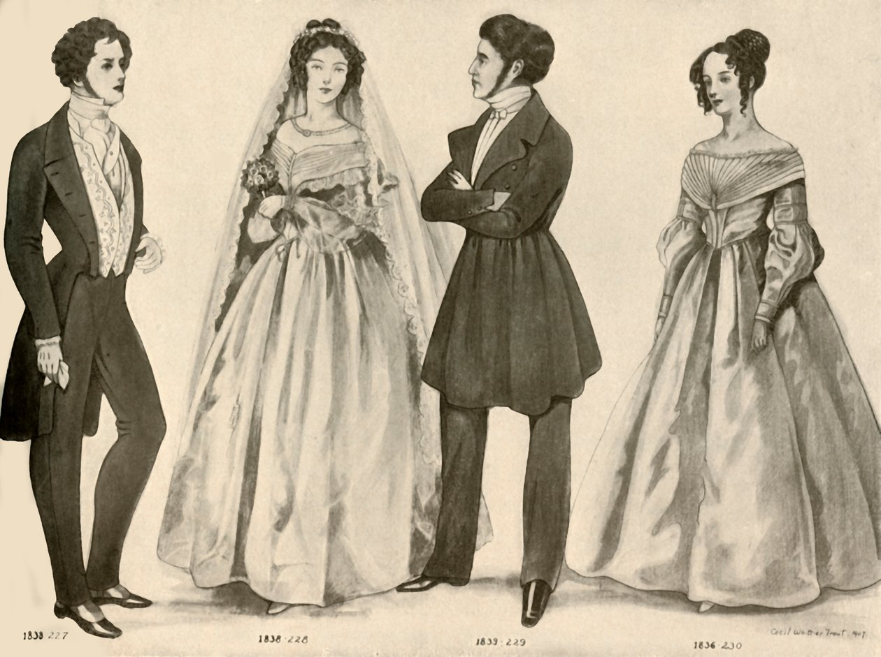 1836-1847、1907、1937年的服装。 作者 塞西尔·W·特劳特