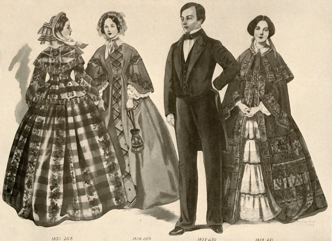 1850-1856年，1907年和1937年的服装。 作者 塞西尔·W·特劳特