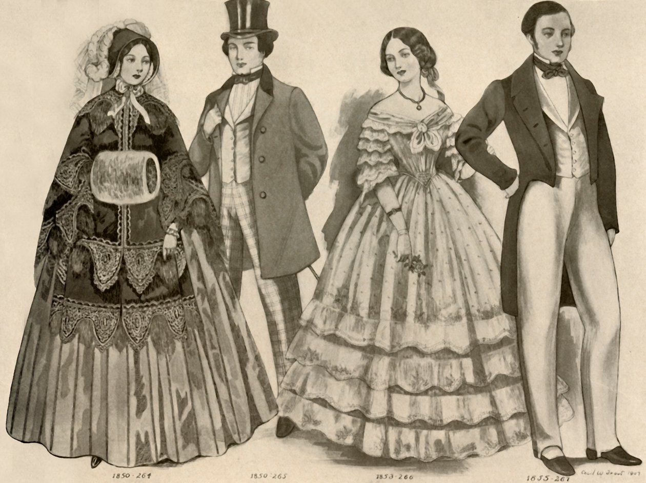 1850-1856年，1907年和1937年的服装。 作者 塞西尔·W·特劳特