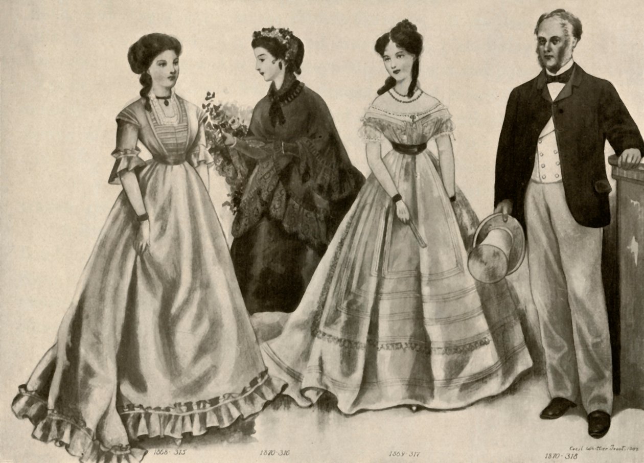 1860-1870年，1907年和1937年的服装。 作者 塞西尔·W·特劳特