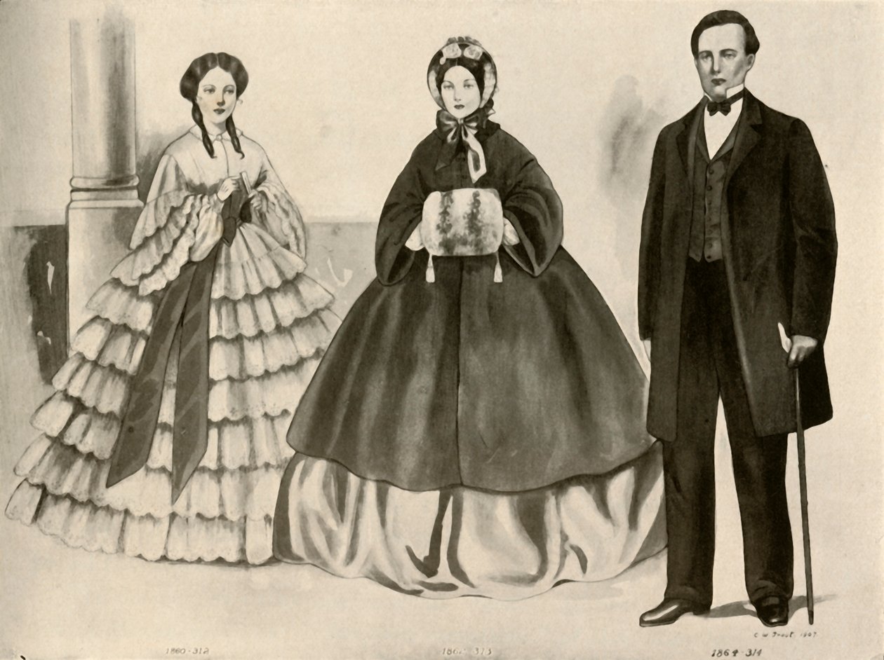 1860-1870年，1907年和1937年的服装。 作者 塞西尔·W·特劳特