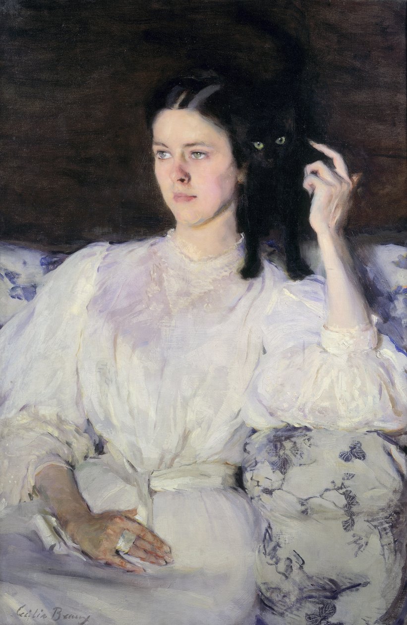 Sita和Sarita，或者有猫的年轻女孩，1893-94 作者 张柏芝