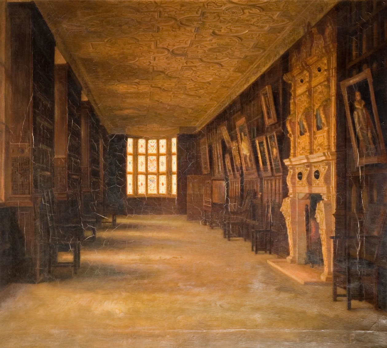 阿斯顿大厅的长廊景观，1870-1880。 作者 塞西莉亚·福斯特