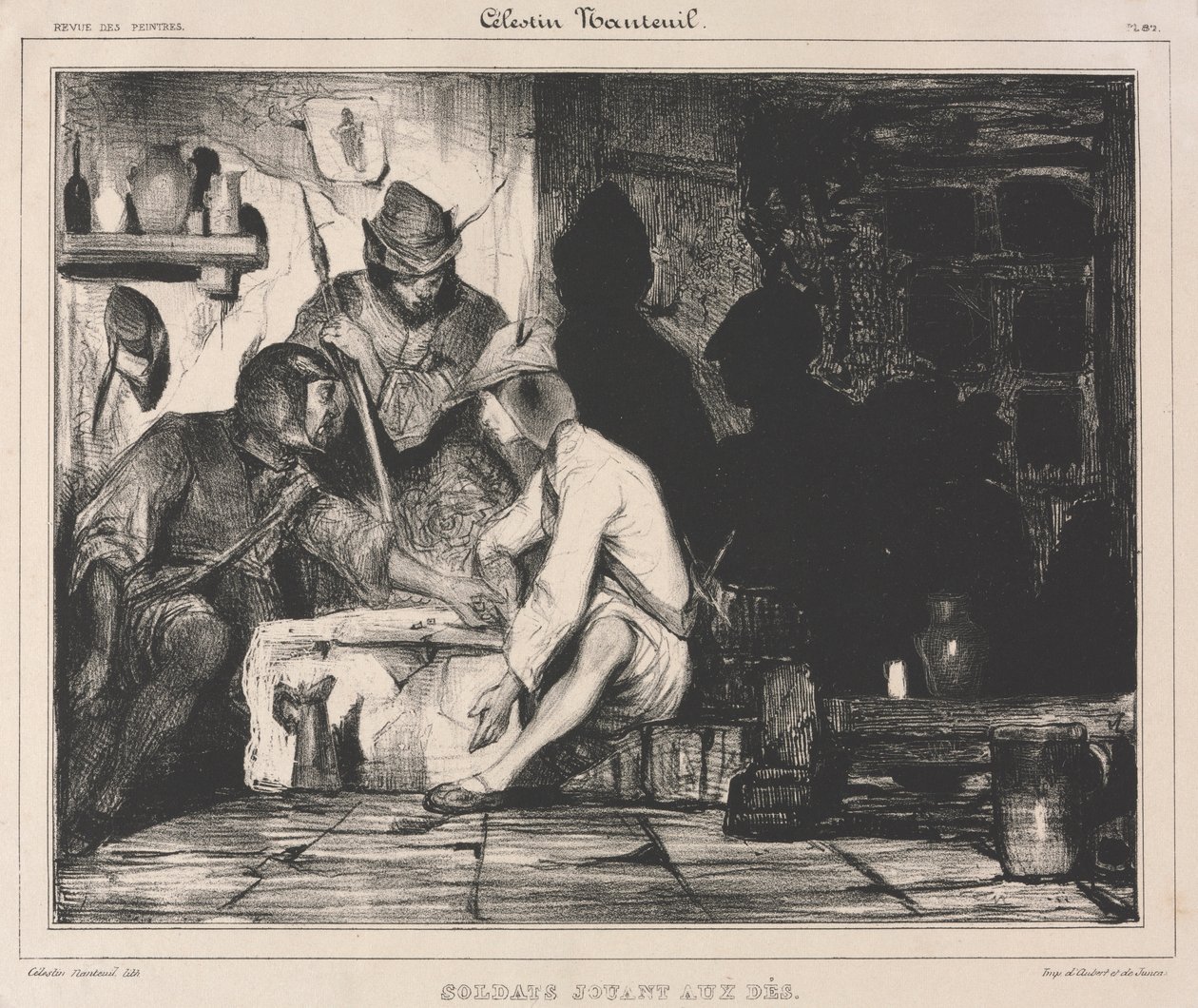士兵们玩骰子，1900年代。 作者 塞莱斯坦·弗朗索瓦·南特伊