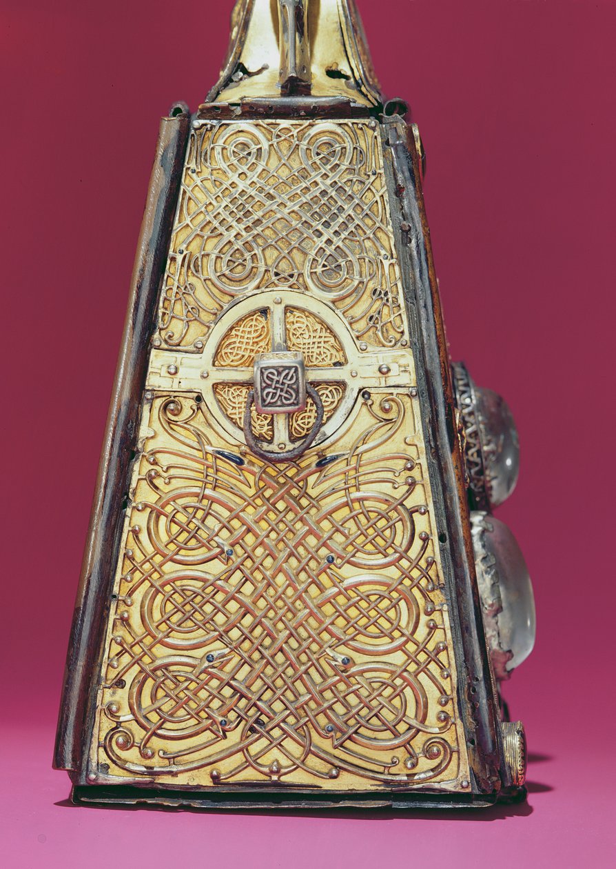 圣帕特里克贝尔圣殿的银色侧面，来自爱尔兰阿马，c.1100（青铜色和银色金色掐丝水晶和玻璃）（另见226891） 作者 凯尔特人