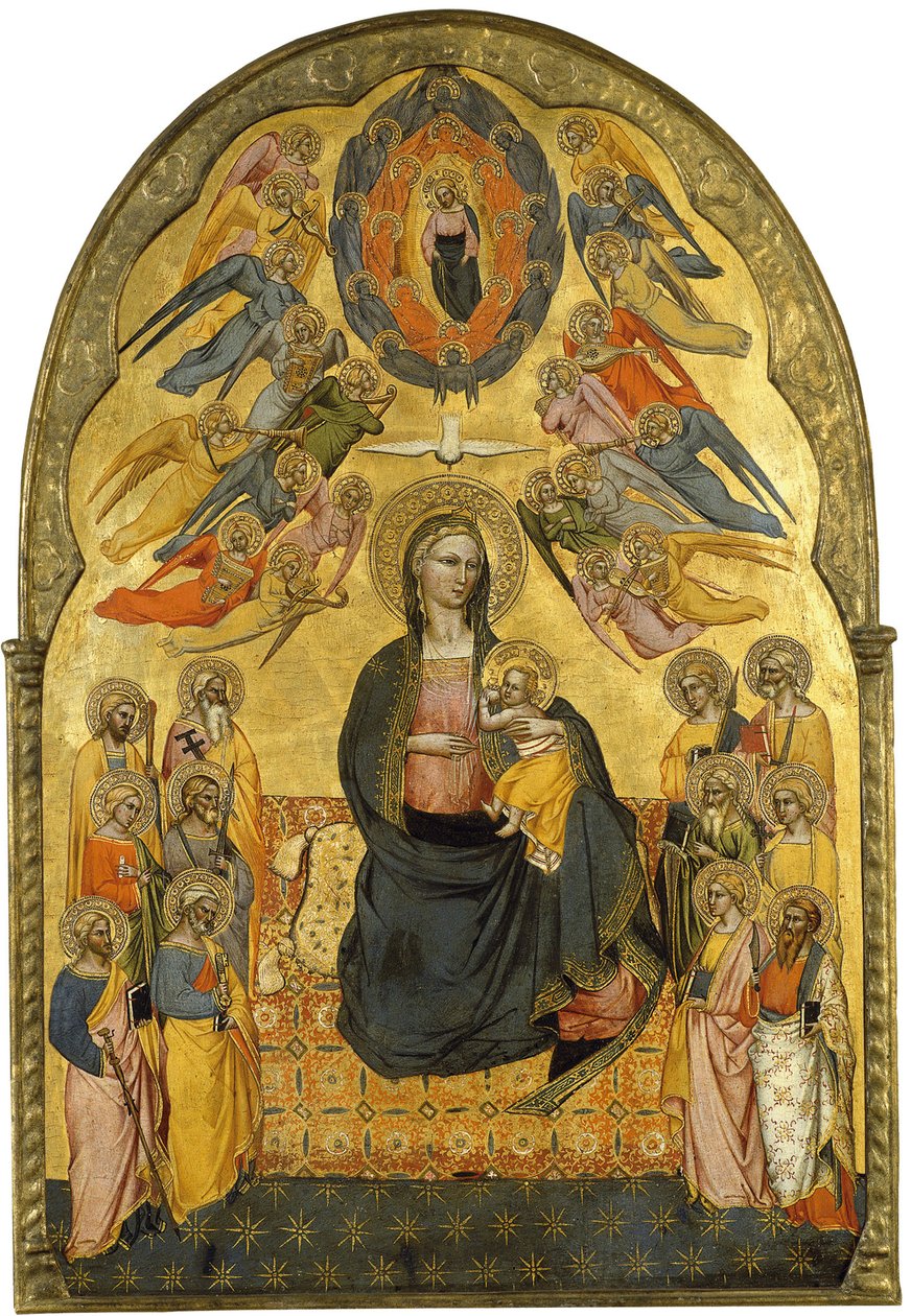 谦卑的圣母与圣父，圣灵和十二使徒 作者 Cenni di Francesco di ser Cenni
