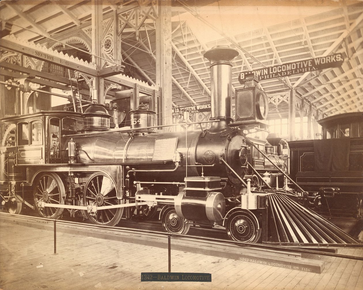 Baldwin locomotive, "No. 1154", Centennial Exhibition, Philadelphia 作者 百年摄影有限公司