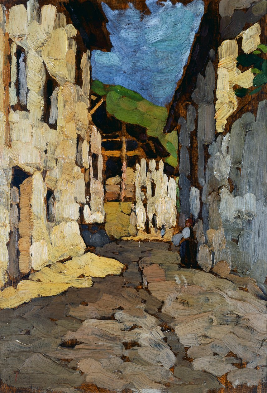 乡村别墅，20 世纪（布面油画） 作者 切萨雷·巴尔比·迪·罗贝科