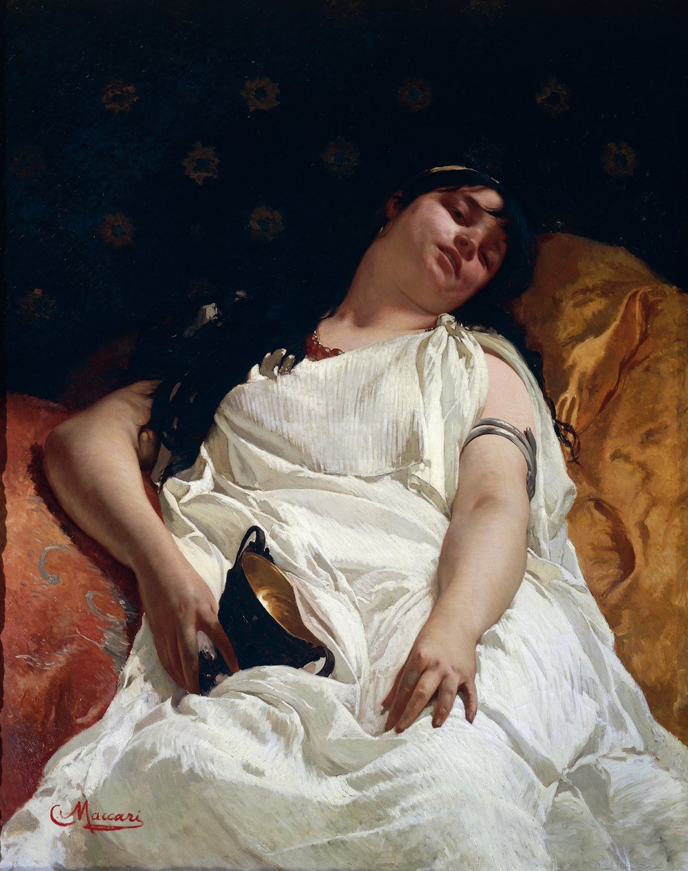 Bacchante，由Cesare Maccari（1840-1919）创作，布面油画。 作者 凯撒马卡里