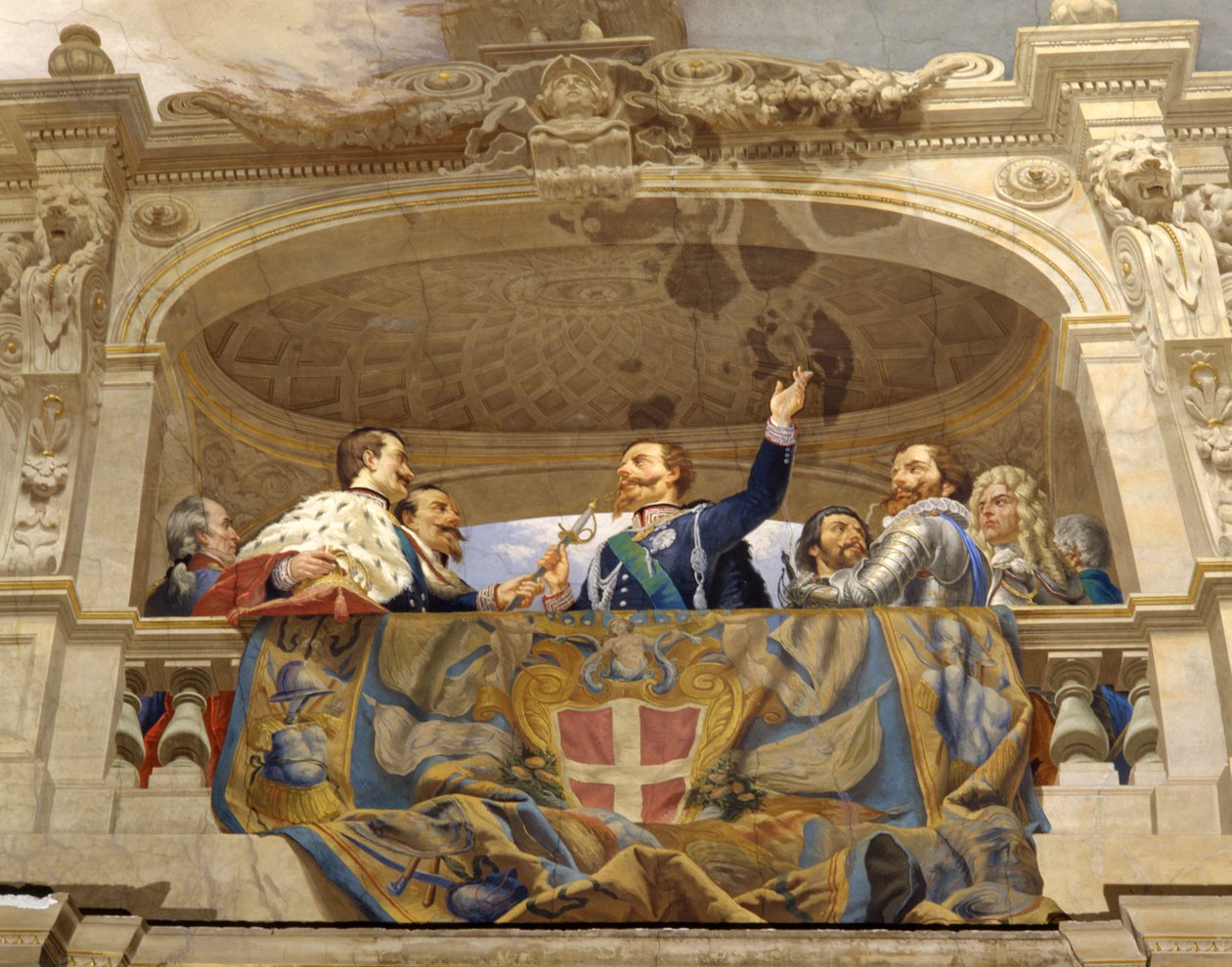 Carlo Alberto将剑交给Vittorio Emanuele II，细节（细节3433390） 作者 切萨雷·马里亚尼