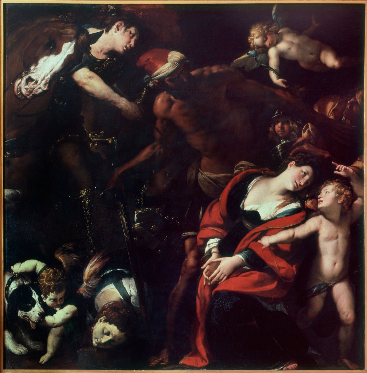 圣鲁菲娜和圣塞孔达的殉难（三位艺术家的画作） 作者 Cesare Morazzone Pier Francesco 和 Cerano Procaccini