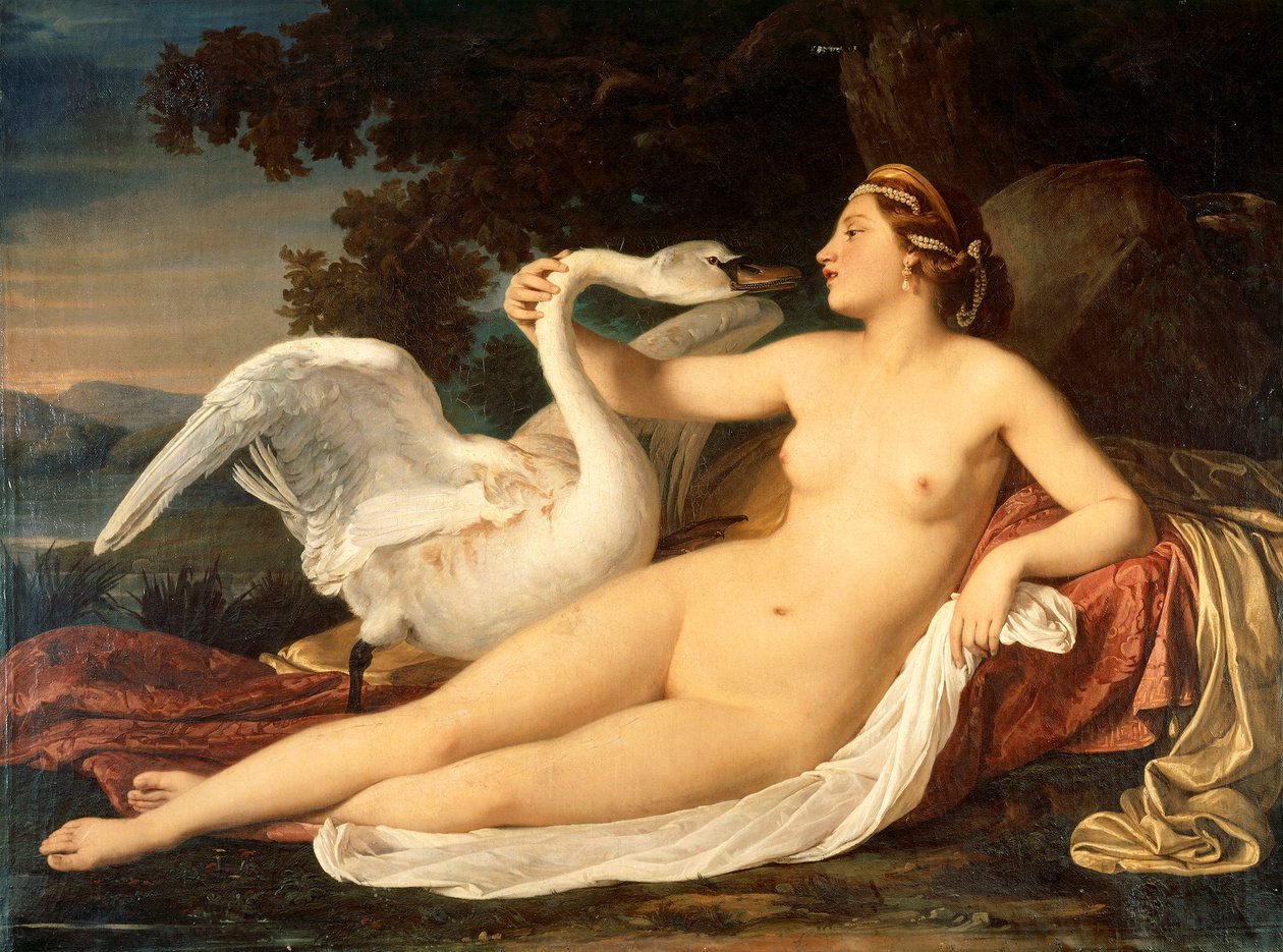 莱达与天鹅》，切萨雷-穆西尼（1804-1879 年） 作者 塞萨尔·穆西尼（Cesare Mussini）