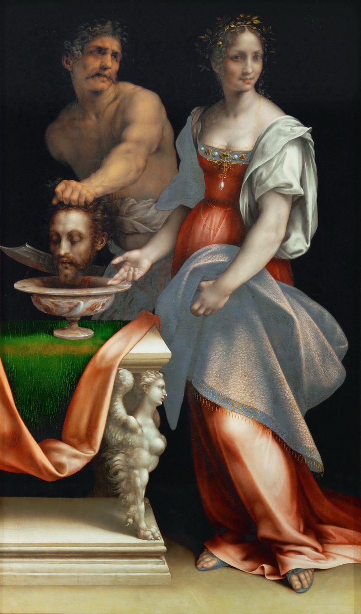 莎乐美与施洗约翰的头像 - Cesare da Sesto (1477-1523)。 木上油，约 1512-1516 年。 尺寸：136,5x79,6 厘米。 维也纳艺术史博物馆 作者 塞萨雷达塞斯托