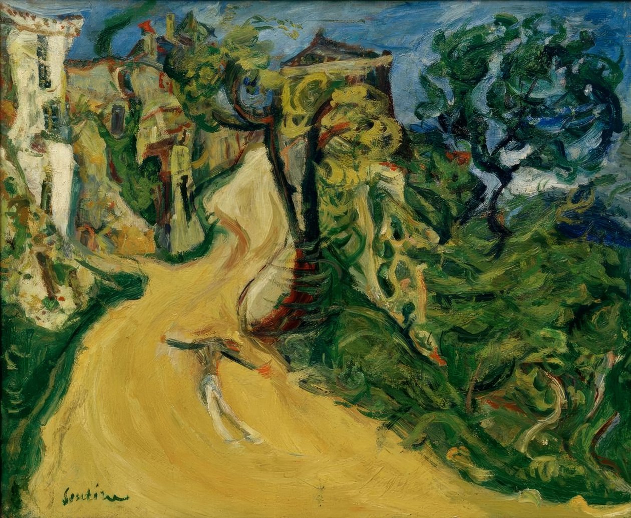 Ch.Soutine，蓝色人物（Cagnes的升序道路） 作者 Chaim Soutine