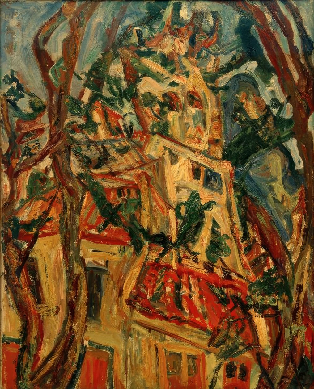 Ch.Soutine，Céret的Saint-Piere尖塔 作者 Chaim Soutine