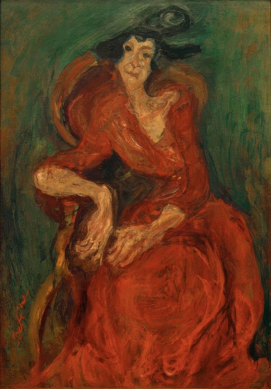 Ch.Soutine，红衣女子 作者 Chaim Soutine