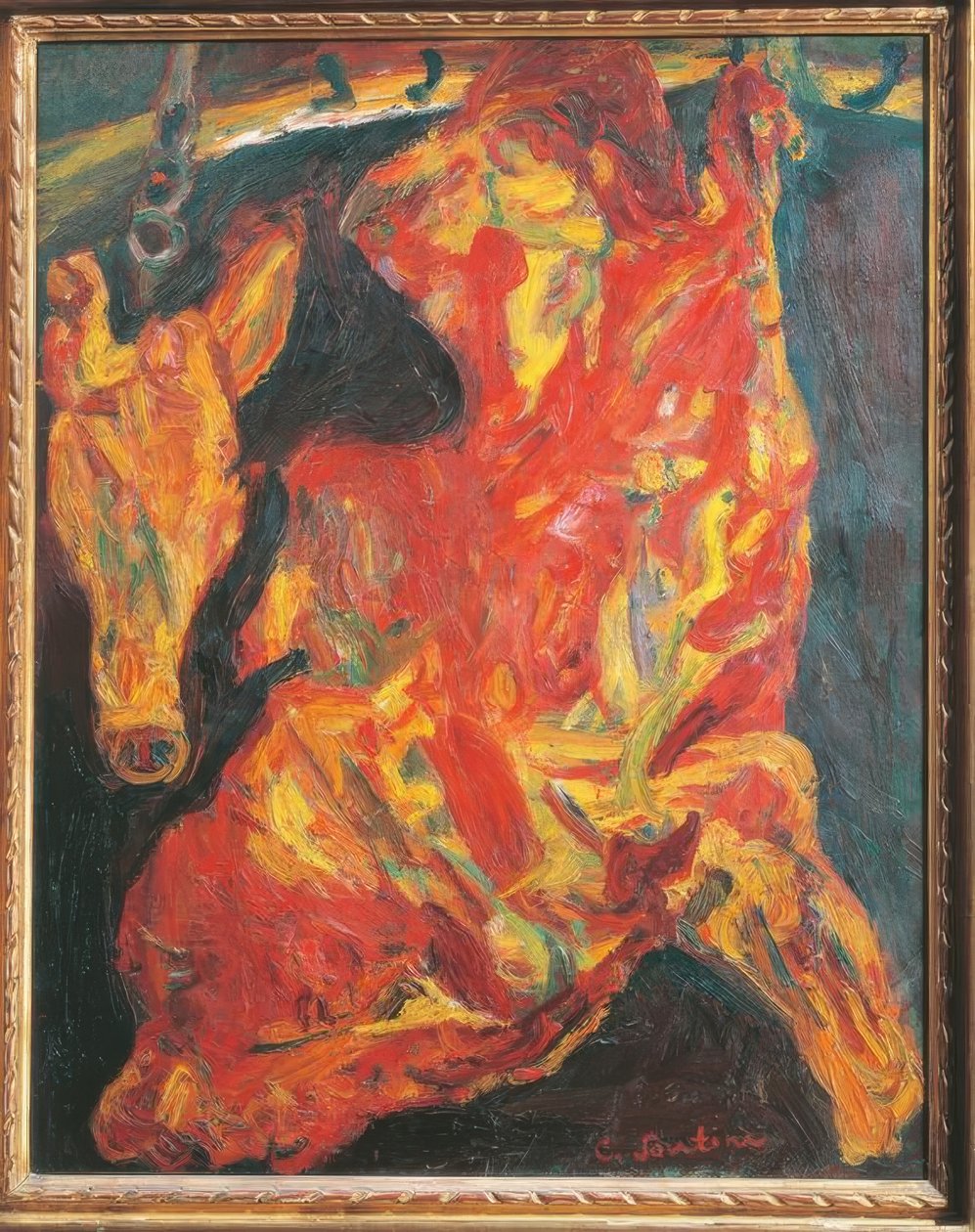 ChaïmSoutine，牛和小牛的头-画1925年 作者 Chaim Soutine