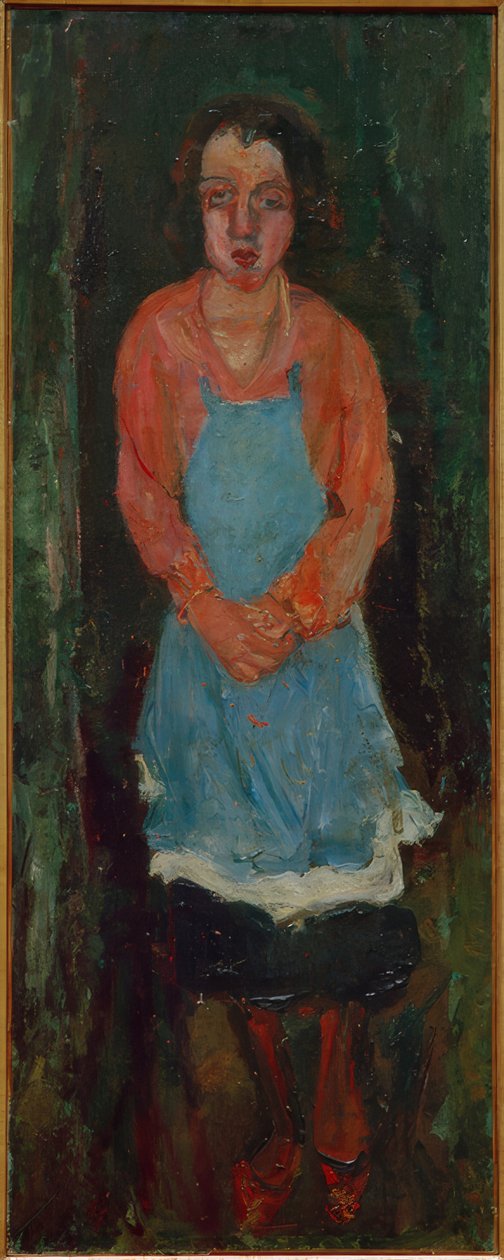 蓝色围裙的炉子 作者 Chaim Soutine