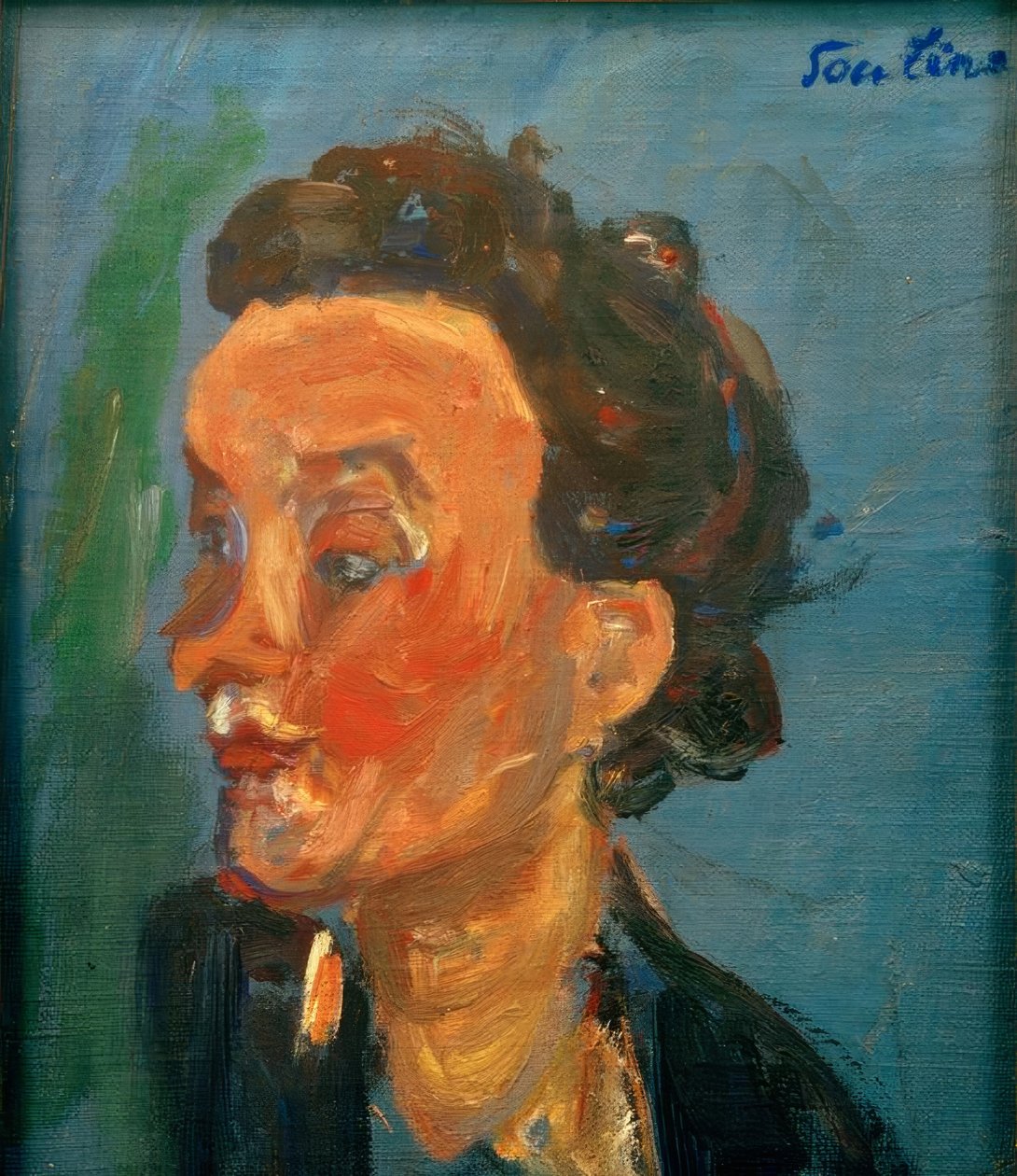 蓝色的年轻英国女孩（布劳的JungeEngländerin） 作者 Chaim Soutine