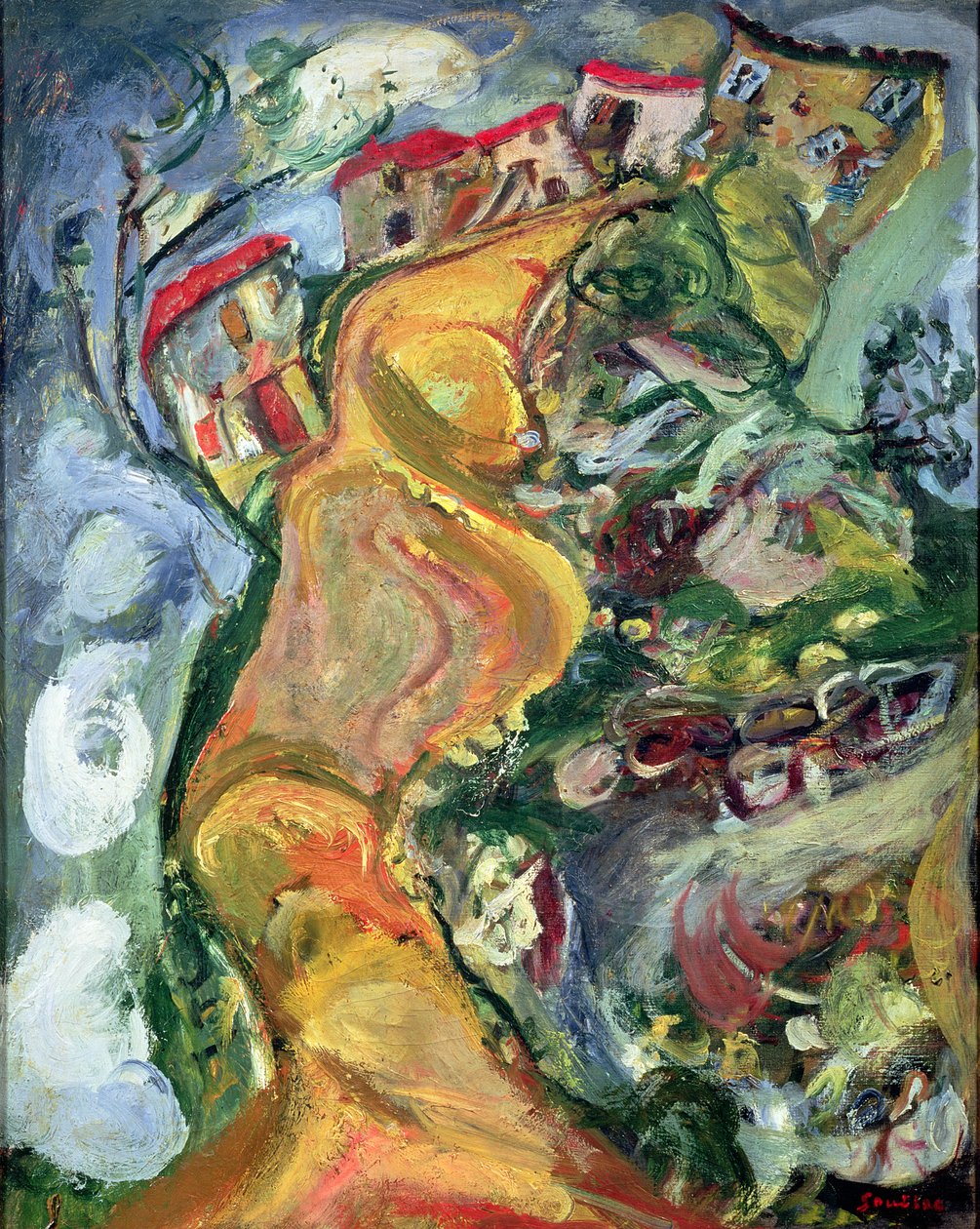 通往Cagnes的道路，1924年 作者 Chaim Soutine