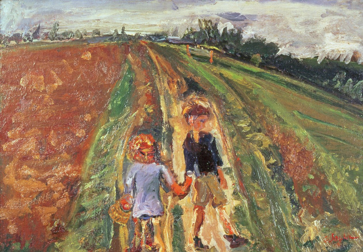两个孩子在路上，1939年 作者 Chaim Soutine