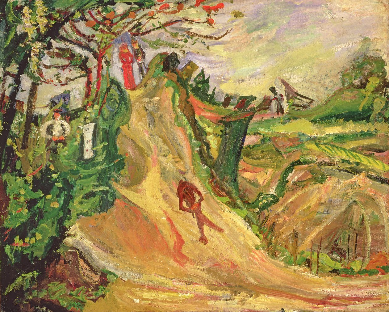 山上有一个男人在路上 作者 Chaim Soutine
