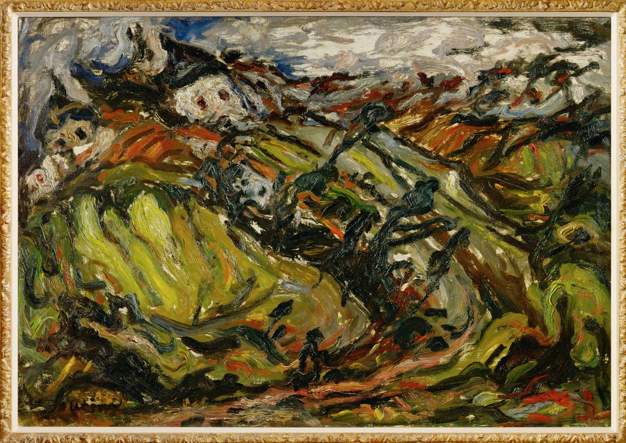 塞雷特的房屋（布面油画） 作者 Chaim Soutine