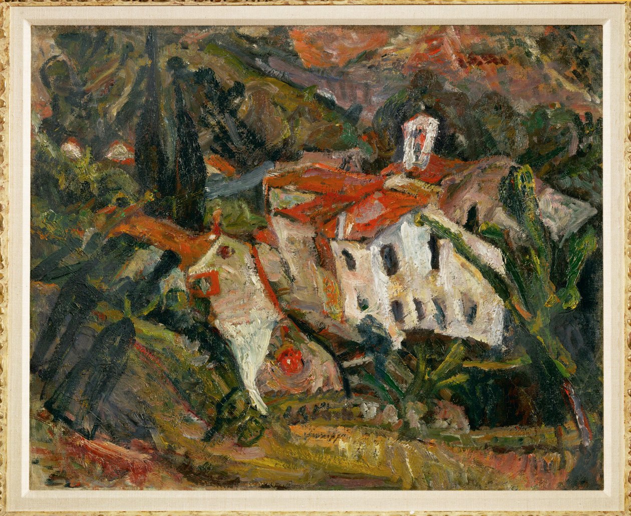 塞雷风景，约 1920 年（布面油画） 作者 Chaim Soutine