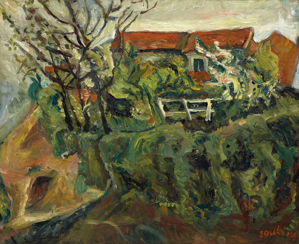 景观中的房屋，约1918-1919年。 作者 Chaim Soutine